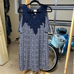 Worn once.  Cold shoulder dress